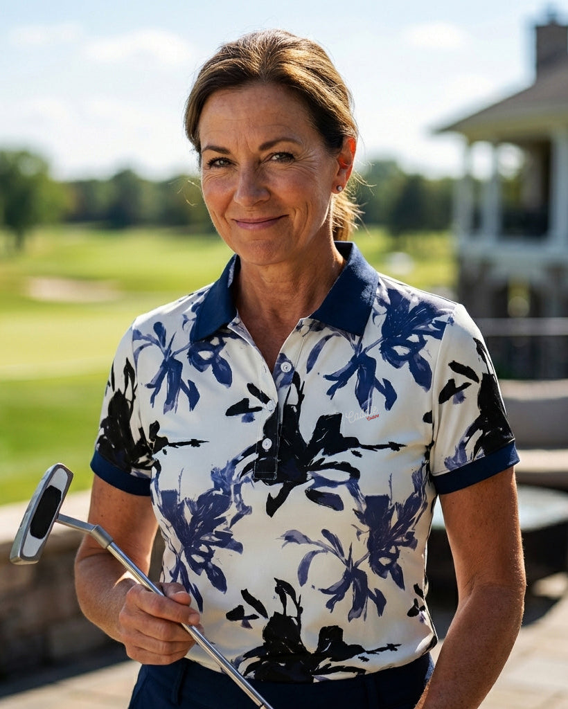 Women's Indigo Artistic Performance Golf Polo Shirt