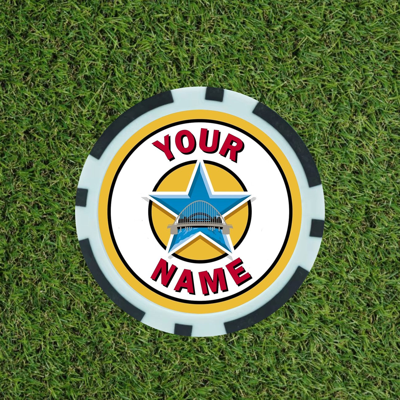 Personalised Newcastle United Fan Poker Chip Keyring