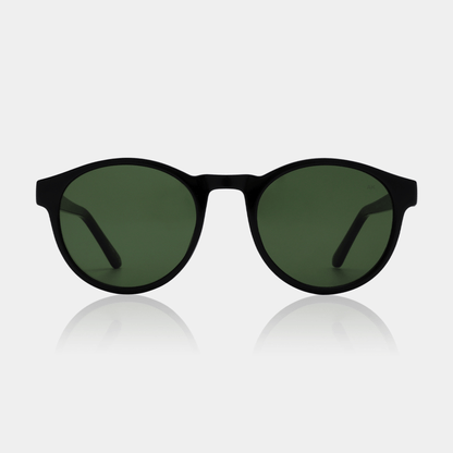 Marvin Black Round Sunglasses Unisex UV400 by AKJAERBEDE