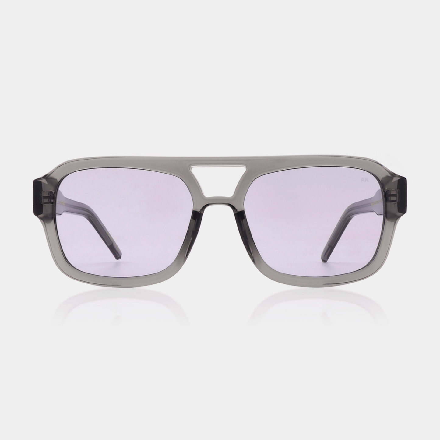 Grey Transparent Oversized Pilot Sunglasses – UV400, Unisex