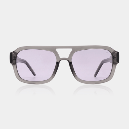 Grey Transparent Oversized Pilot Sunglasses – UV400, Unisex
