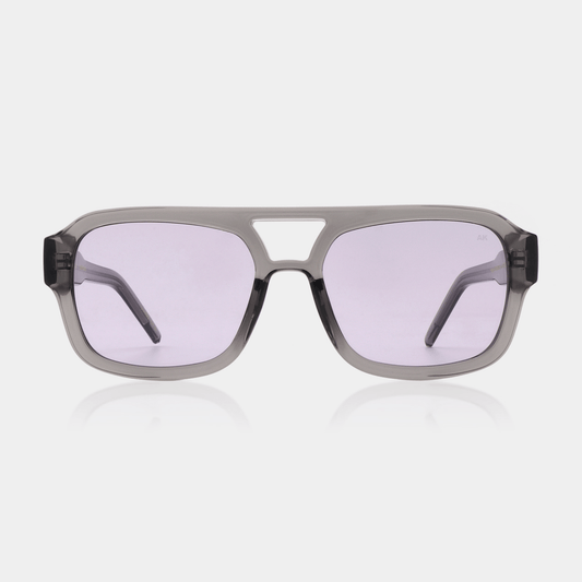 Grey Transparent Oversized Pilot Sunglasses – UV400, Unisex