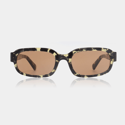 A.KJÆRBEDE WILL Sunglasses l Black Yellow Tortoise Slim Frame