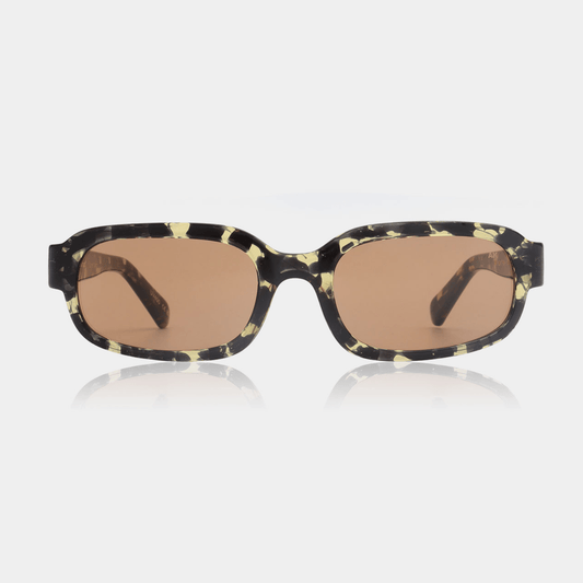 A.KJÆRBEDE WILL Sunglasses l Black Yellow Tortoise Slim Frame