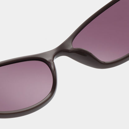 A.KJÆRBEDE ALEXA Narrow Cat Eye Sunglasses - Chocolate Brown / Purple Lens