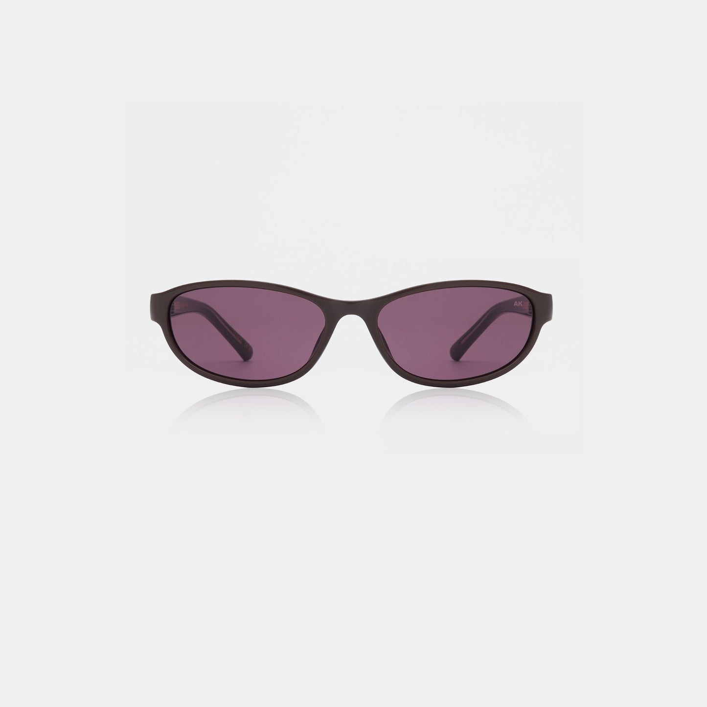 A.KJÆRBEDE ALEXA Narrow Cat Eye Sunglasses - Chocolate Brown / Purple Lens