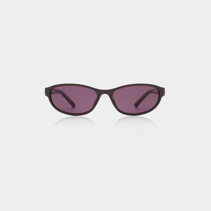 A.KJÆRBEDE ALEXA Narrow Cat Eye Sunglasses - Chocolate Brown / Purple Lens