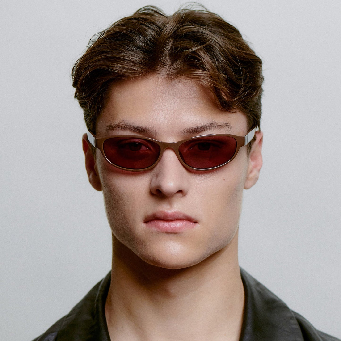 A.KJÆRBEDE ALEXA Narrow Cat Eye Sunglasses - Chocolate Brown / Purple Lens