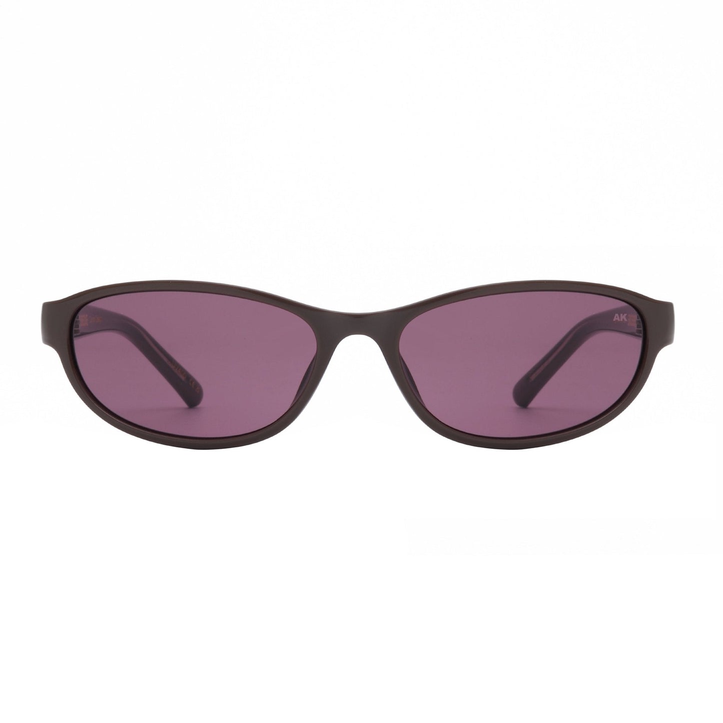 A.KJÆRBEDE ALEXA Narrow Cat Eye Sunglasses - Chocolate Brown / Purple Lens