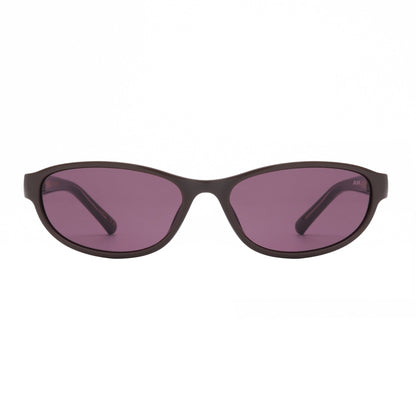 A.KJÆRBEDE ALEXA Narrow Cat Eye Sunglasses - Chocolate Brown / Purple Lens