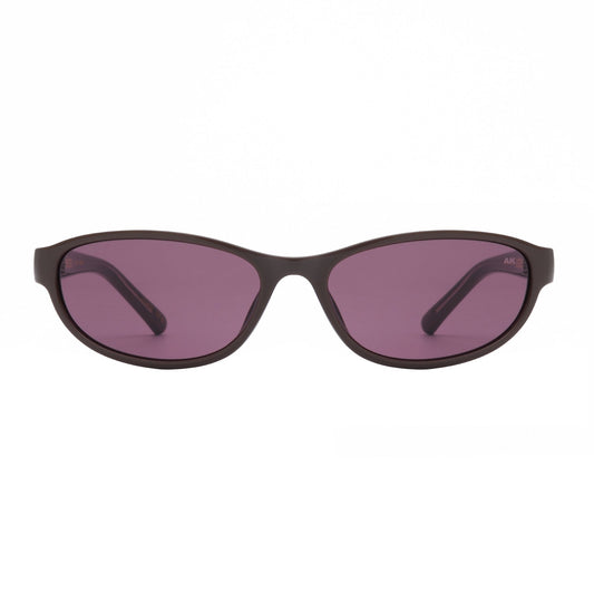 A.KJÆRBEDE ALEXA Narrow Cat Eye Sunglasses - Chocolate Brown / Purple Lens