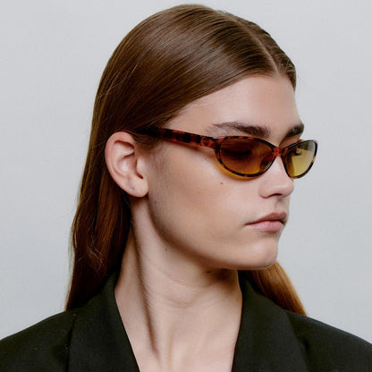 A.KJÆRBEDE ALEXA Narrow Cat Eye Sunglasses - Havana Tortoise