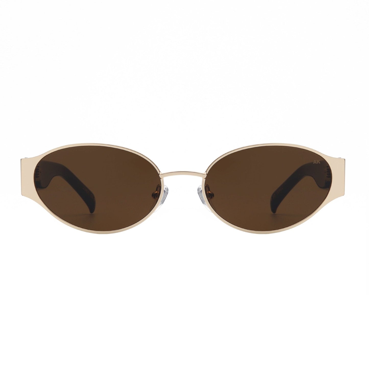 A.KJÆRBEDE BELLA Oval Sunglasses - Gold Metal Frame / Demi Tortoise
