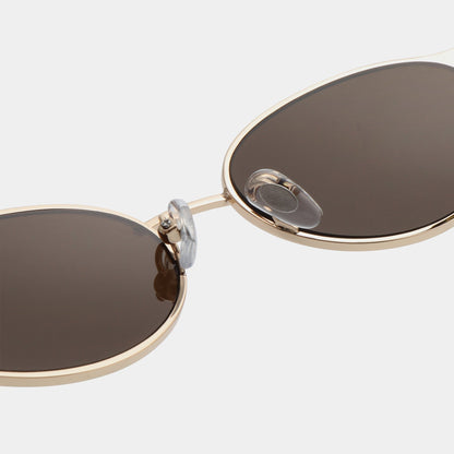 A.KJÆRBEDE BELLA Oval Sunglasses - Gold Metal Frame / Demi Tortoise