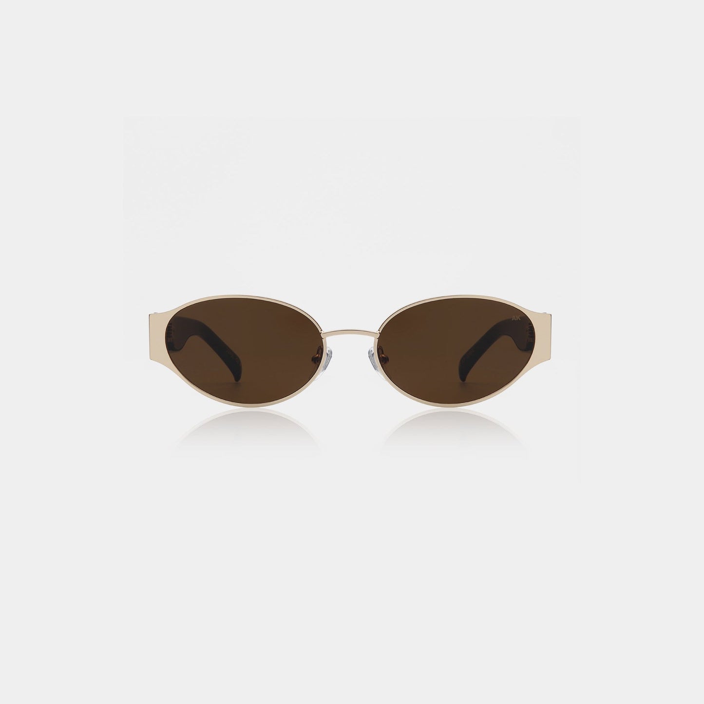 A.KJÆRBEDE BELLA Oval Sunglasses - Gold Metal Frame / Demi Tortoise
