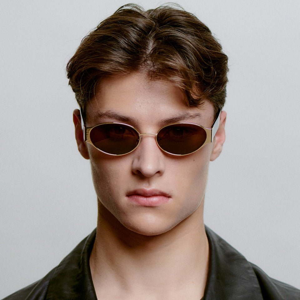 A.KJÆRBEDE BELLA Oval Sunglasses - Gold Metal Frame / Demi Tortoise