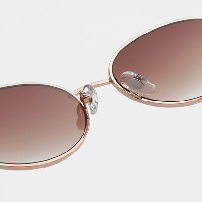 A.KJÆRBEDE BELLA Oval Sunglasses - Rose Gold Metal Frame / Havana Tortoise