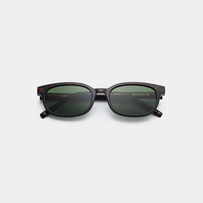 A.KJÆRBEDE CHARLIE Classic Rectangle Sunglasses - Demi Tortoise
