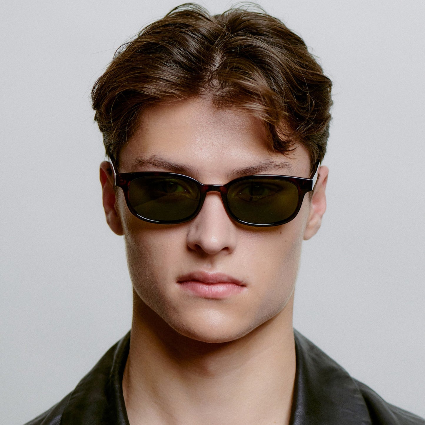A.KJÆRBEDE CHARLIE Classic Rectangle Sunglasses - Demi Tortoise