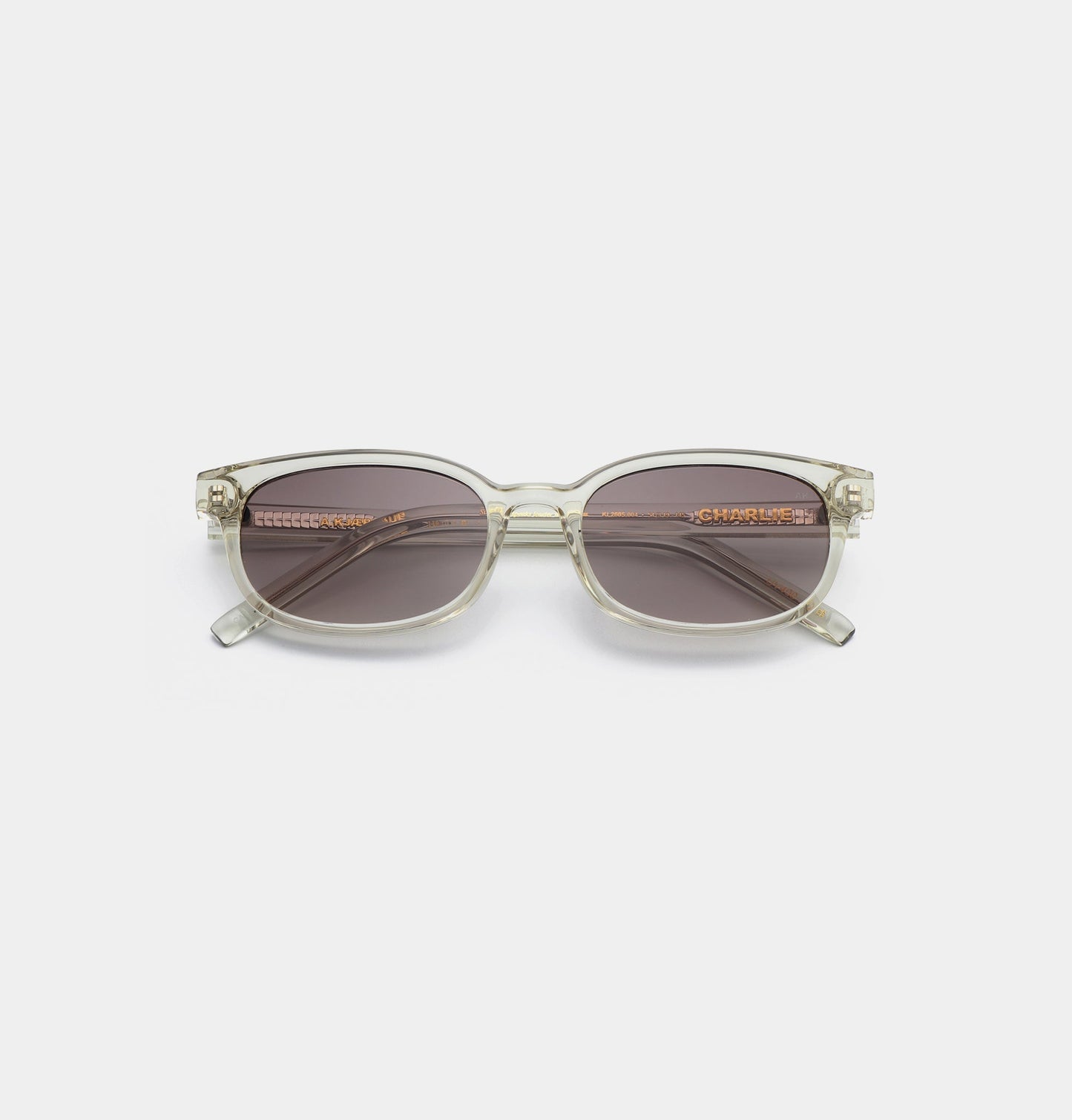 A.KJÆRBEDE CHARLIE Classic Rectangle Sunglasses - Yellow Crystal