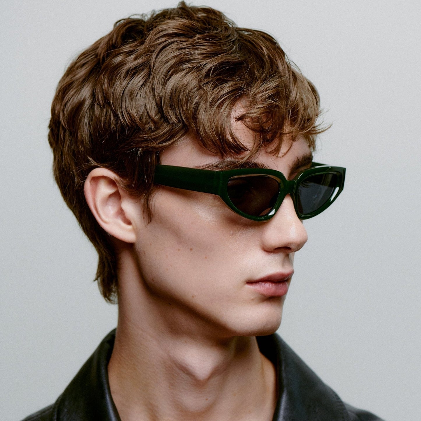 A.KJÆRBEDE ELLA Oval Cat-Eye Sunglasses l Dark Green