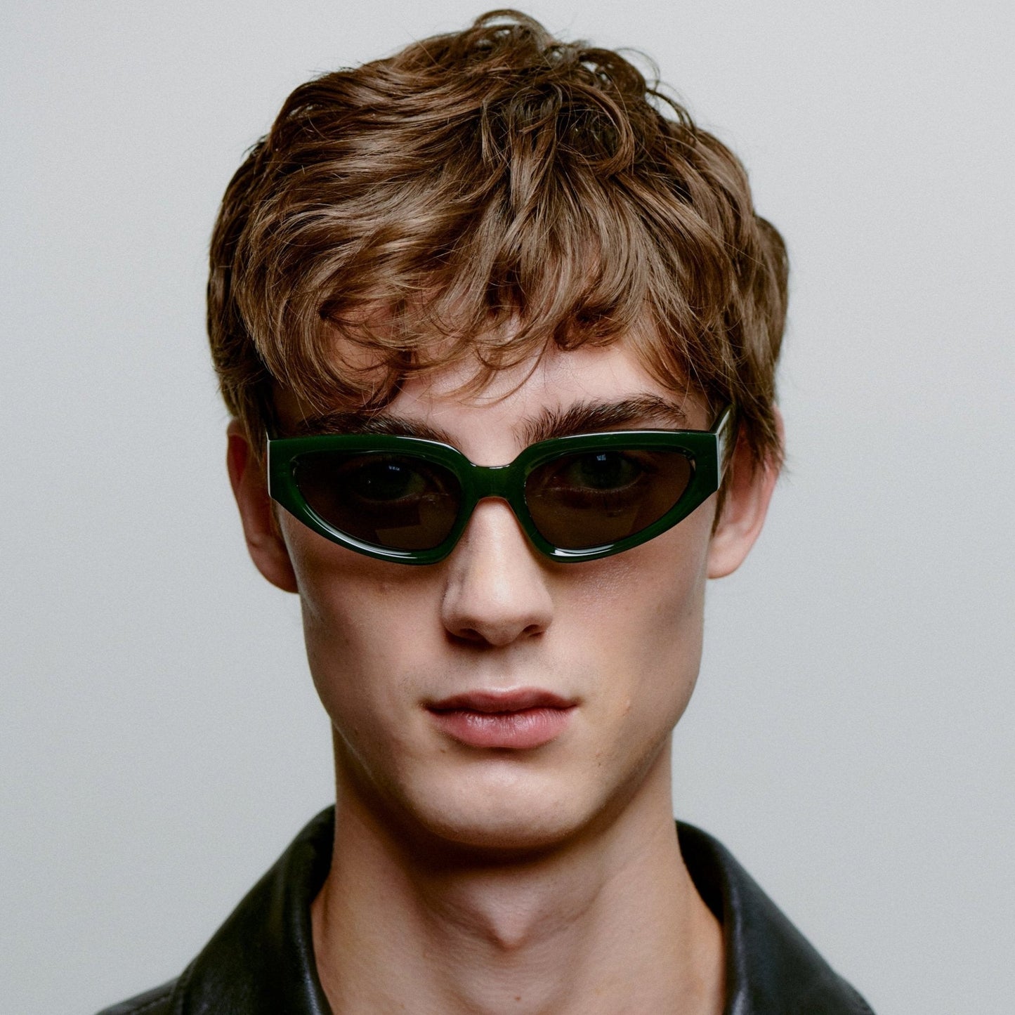 A.KJÆRBEDE ELLA Oval Cat-Eye Sunglasses l Dark Green