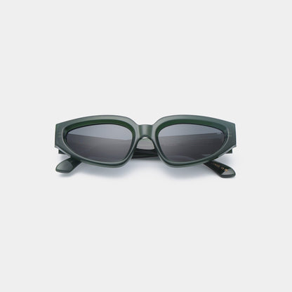 A.KJÆRBEDE ELLA Oval Cat-Eye Sunglasses l Dark Green