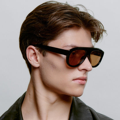 A.KJÆRBEDE RIO Sunglasses l Black, Brown Lens Aviator
