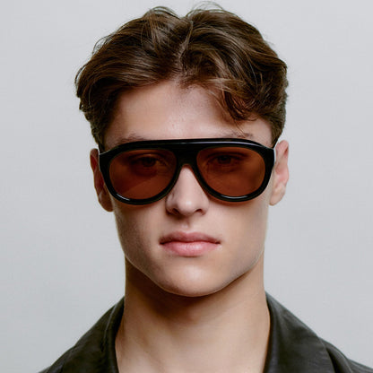 A.KJÆRBEDE RIO Sunglasses l Black, Brown Lens Aviator
