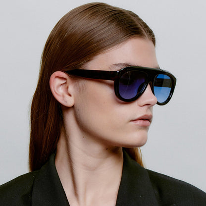 A.KJÆRBEDE RIO Sunglasses l Demi Tortoise, Blue Lens Aviator