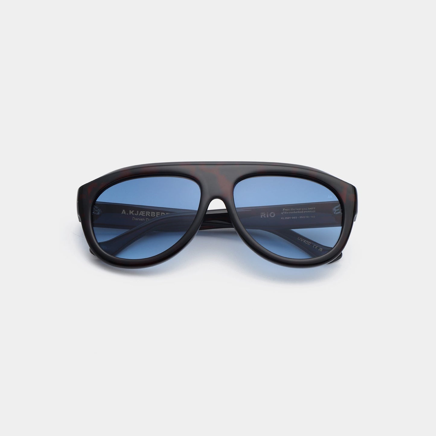 A.KJÆRBEDE RIO Sunglasses l Demi Tortoise, Blue Lens Aviator