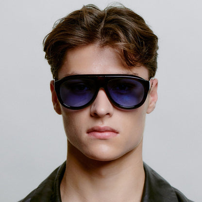 A.KJÆRBEDE RIO Sunglasses l Demi Tortoise, Blue Lens Aviator