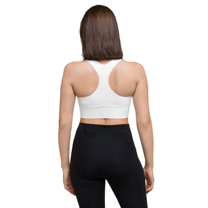 Longline White Sports Bra