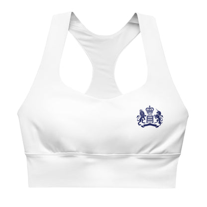 Longline White Sports Bra
