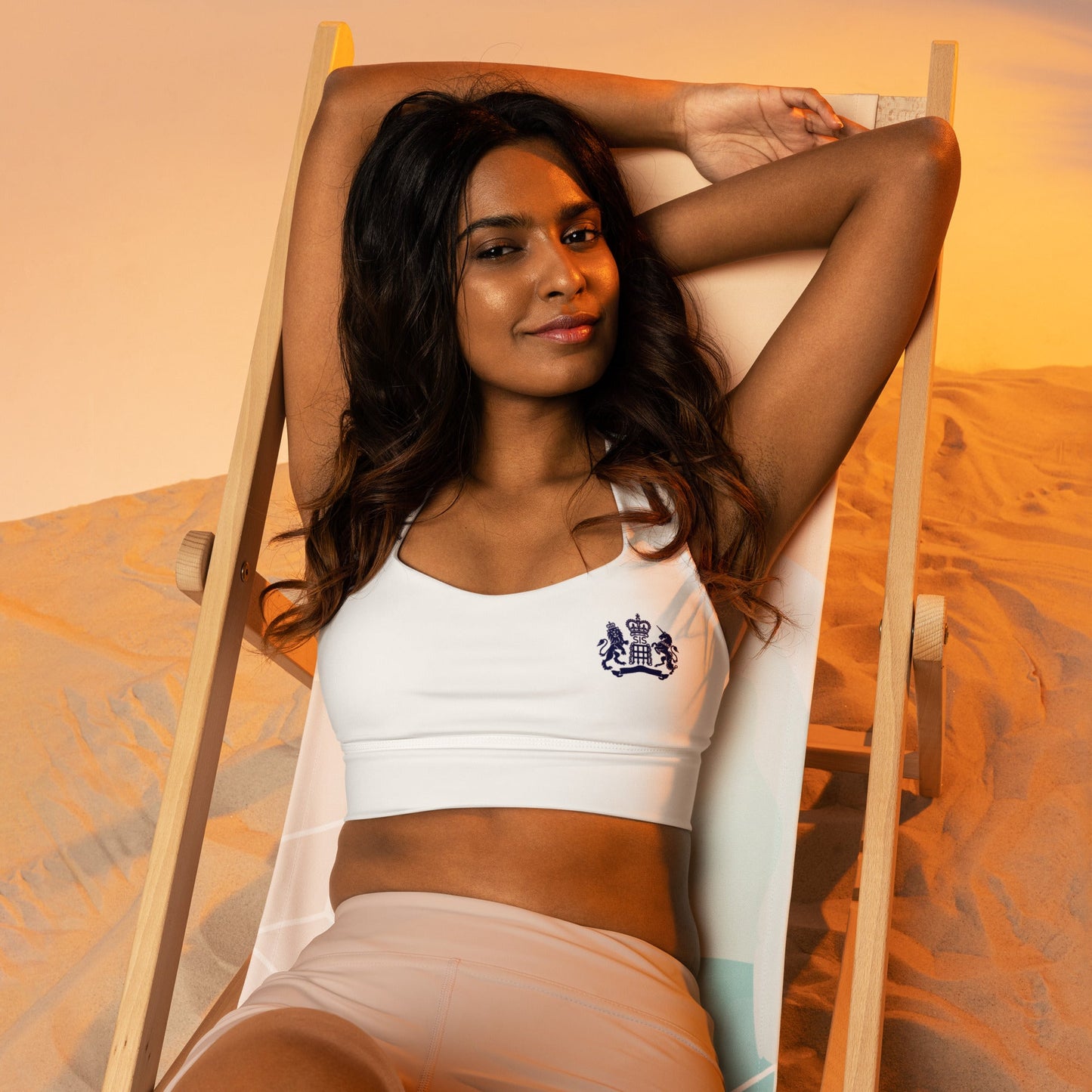 Longline White Sports Bra