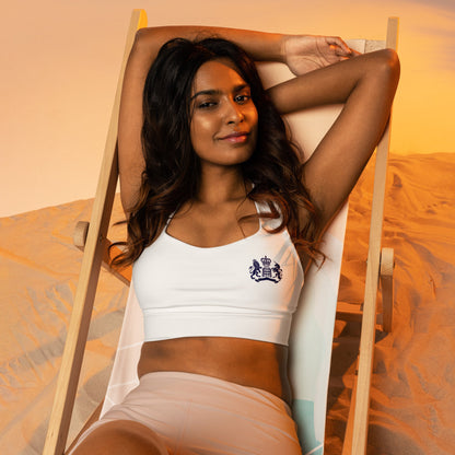 Longline White Sports Bra