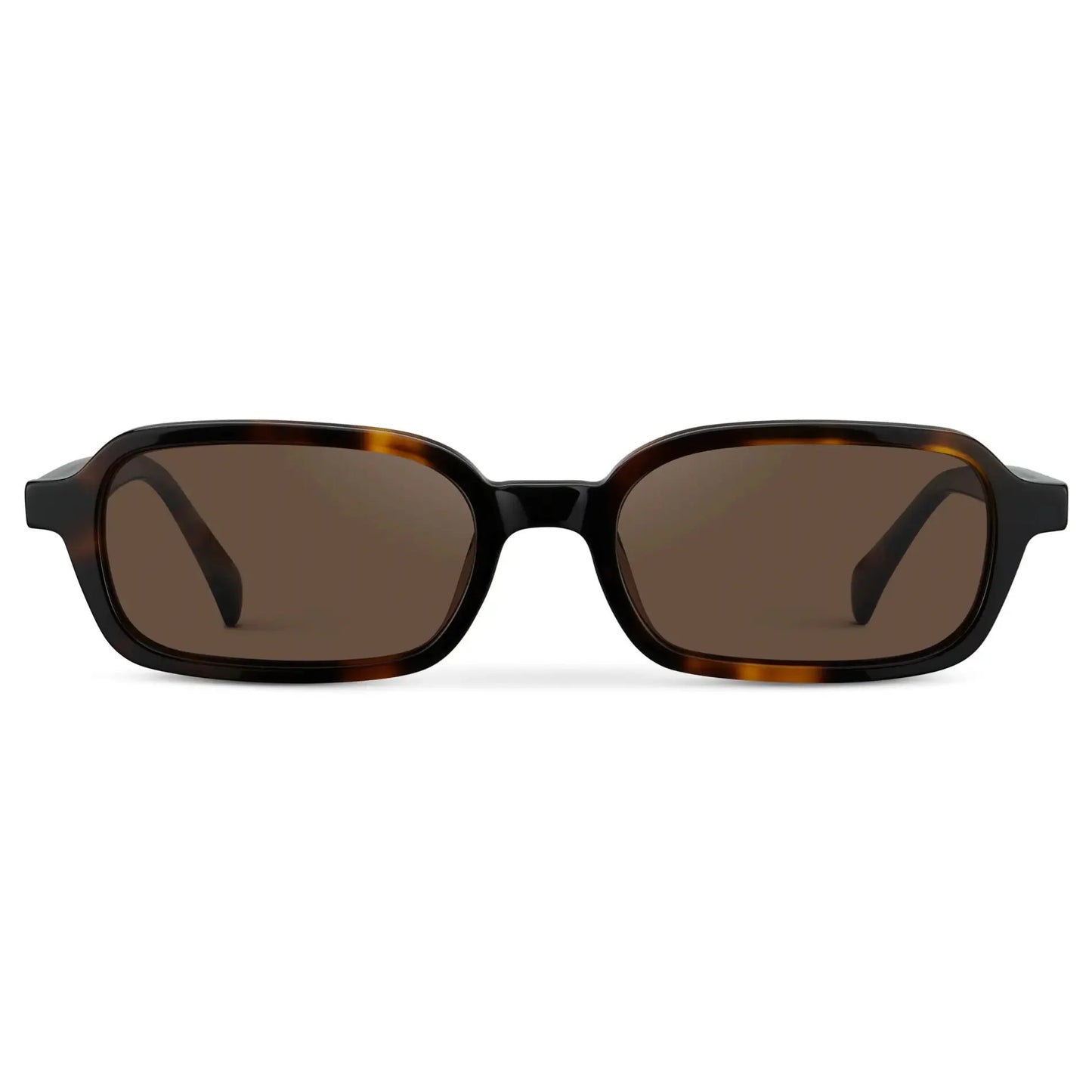 AYLA Slim Rectangular Sunglasses in Brown Tortoise by WMP Eyewear
