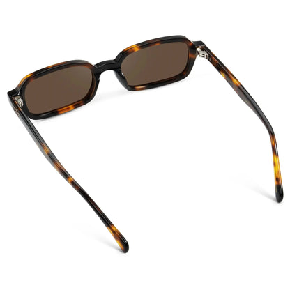 AYLA Slim Rectangular Sunglasses in Brown Tortoise by WMP Eyewear