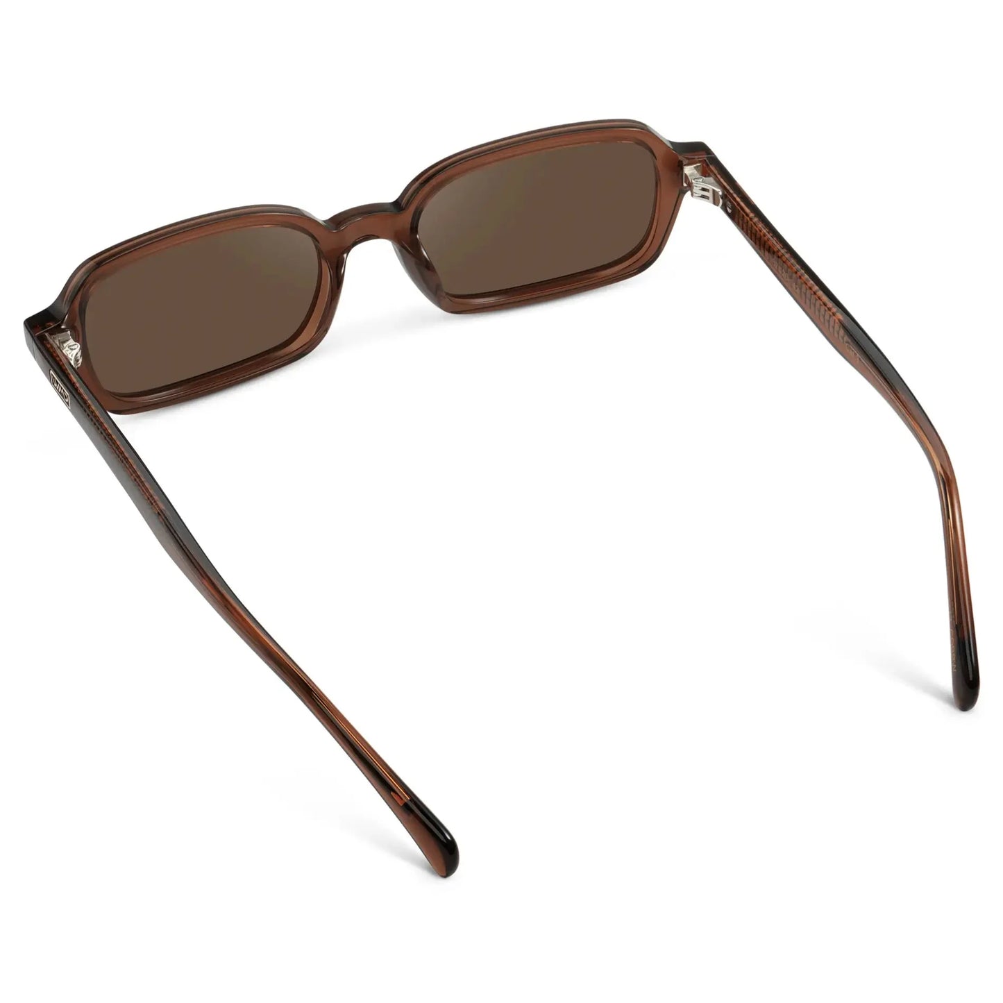 AYLA Slim Rectangular Sunglasses in Cocoa Brown by WMP Eyewear