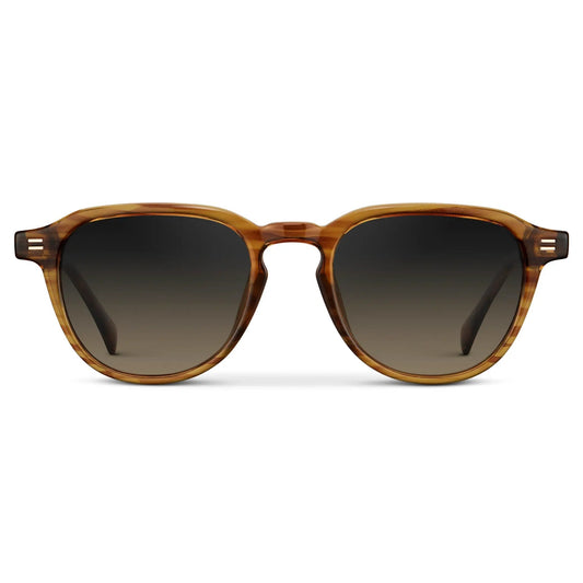 BAKER Round Polarised Men's Sunglasses l Golden Brown Grain - WMP Eyewear
