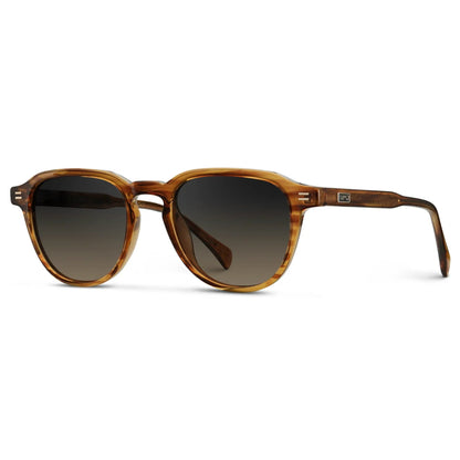 BAKER Round Polarised Men's Sunglasses l Golden Brown Grain - WMP Eyewear