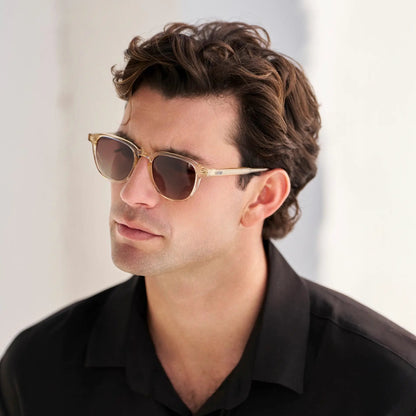 BAKER Round Polarised Men's Sunglasses l Sand Brown - WMP Eyewear