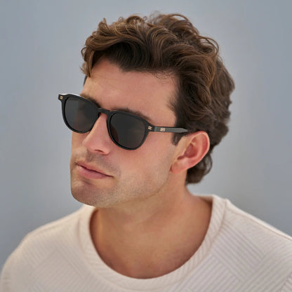 BAKER Round Polarised Men's Sunglasses l Triple Black - WMP Eyewear