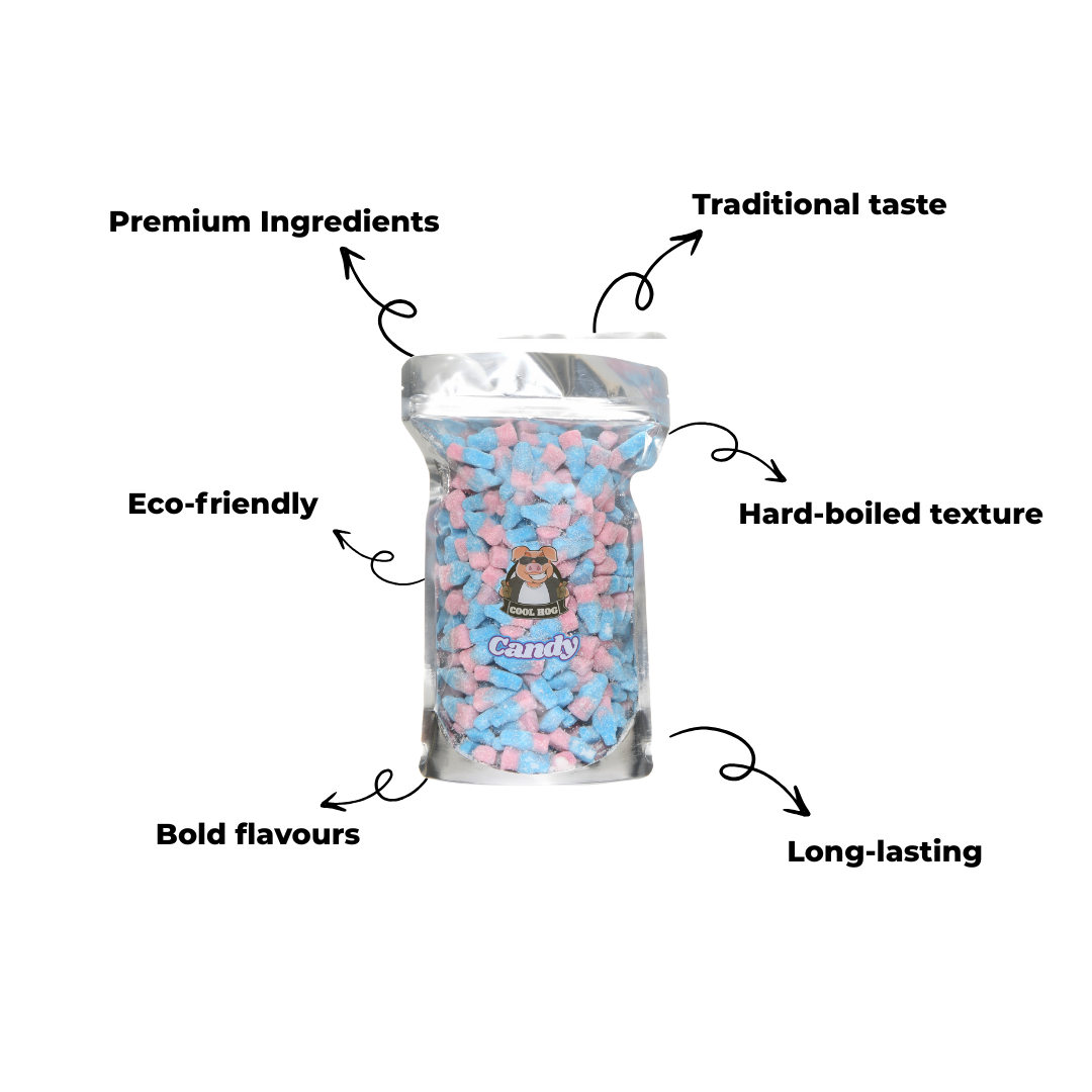 Fizzy Bubblegum Bottles Candy Resealable Bag - 1KG