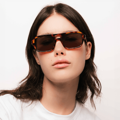 BURT Brown Tortoise Aviator Sunglasses by Messy Weekend