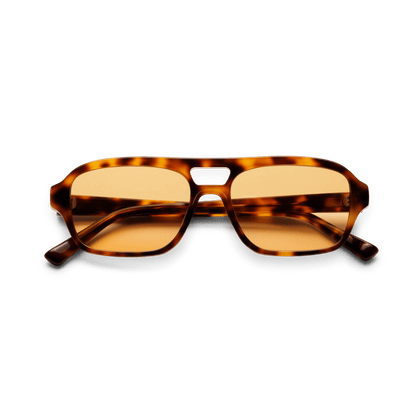 BURT Tortoise Orange Lens Aviator Sunglasses by Messy Weekend
