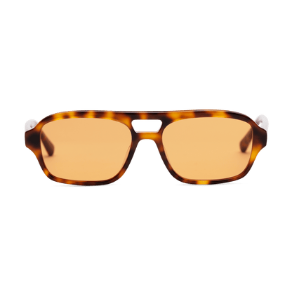 BURT Tortoise Orange Lens Aviator Sunglasses by Messy Weekend