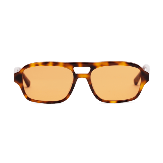 BURT Tortoise Orange Lens Aviator Sunglasses by Messy Weekend