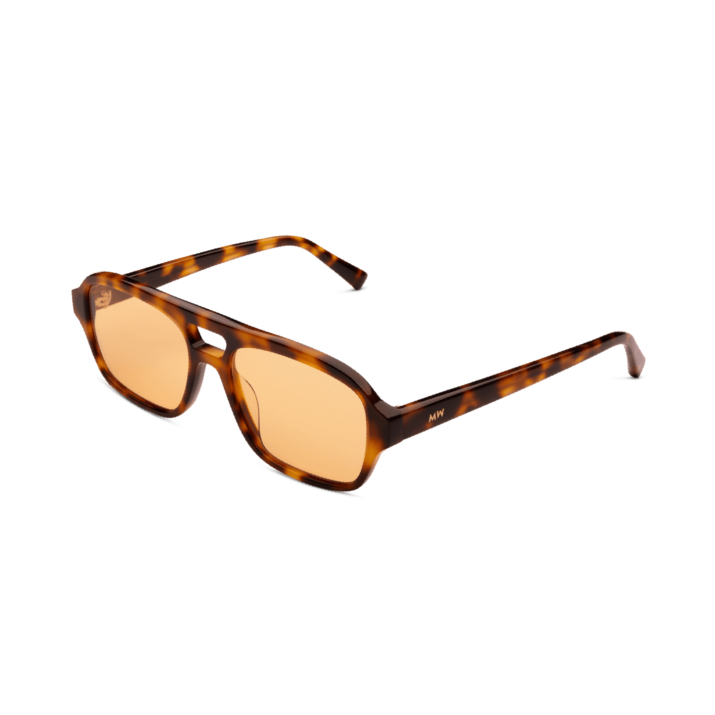 BURT Tortoise Orange Lens Aviator Sunglasses by Messy Weekend