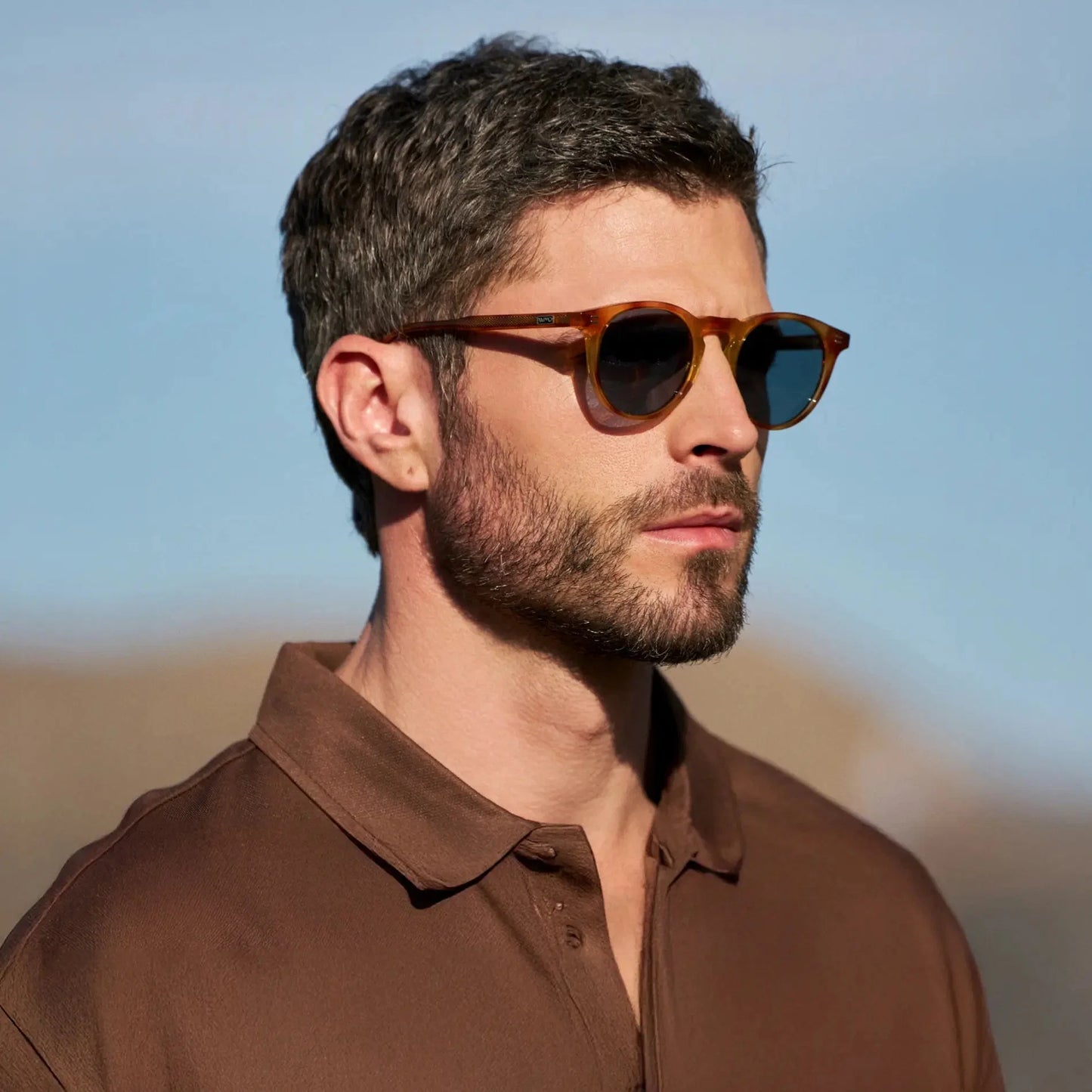 CADDIE Men's Golf Sunglasses - Honey Tortoise / Laguna Blue Lens l WMP Eyewear